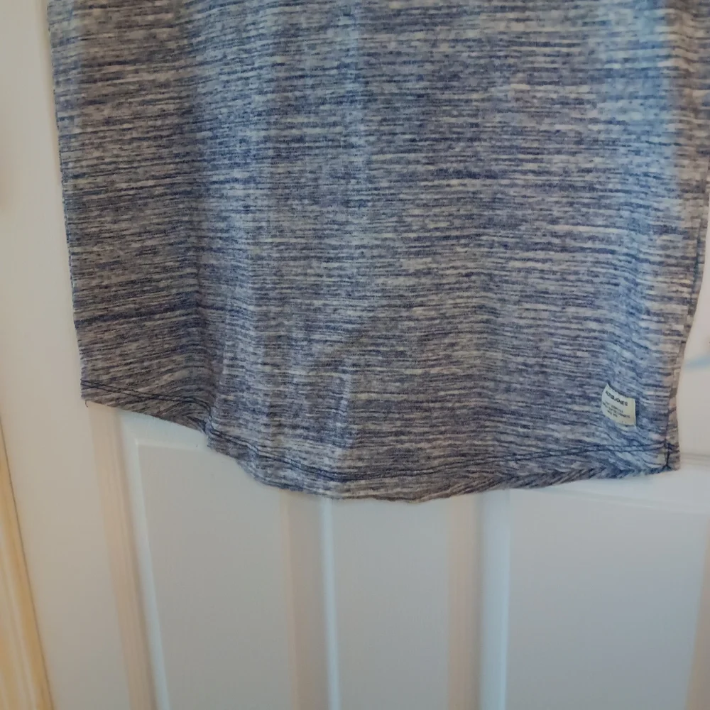 Jack & Jones Mens Hugo Space-Dyed Blue/White Short Sleeve Tee